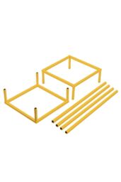 H&O Direct Metal Rectangular Flower Stand Pedestal Wedding Party Ornament in Gold - Size: Small - thumbnail 4