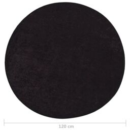 Berkfield Home Rug Washable 120 cm Anthracite Anti Slip in Black - Size: 100 cm diameter - thumbnail 5
