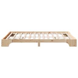 Berkfield Home Bed Frame Natural Pine Wood 160 x 200 cm Durable Bed Frame in Beige - thumbnail 6