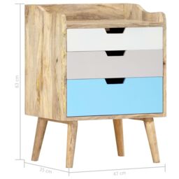 Berkfield Home Bedside Cabinet 47x35x63 cm Solid Mango Wood - Size: 47 x 35 x 63 cm - thumbnail 6