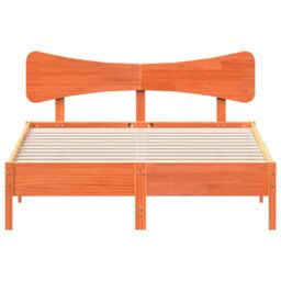 Berkfield Home Bed Frame without Mattress Wax Brown 120x190 cm Small Double Solid Wood Pine - thumbnail 4