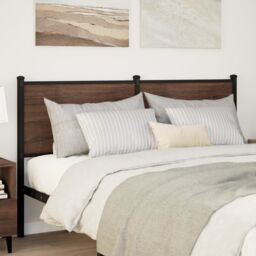Berkfield Home Headboard Brown Oak 150 cm Engineered Wood & Steel - thumbnail 2