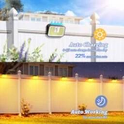 EONLION 1pcs Solar Power Motion Sensor Wall Lights 168 LED Garden in Black - thumbnail 5