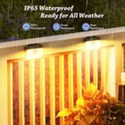EONLION 1pcs Solar Power Motion Sensor Wall Lights 168 LED Garden in Black - thumbnail 3