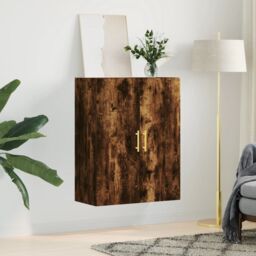 Berkfield Home Wall Mounted Cabinet Smoked Oak 69.5x34x90 cm in Brown - thumbnail 3