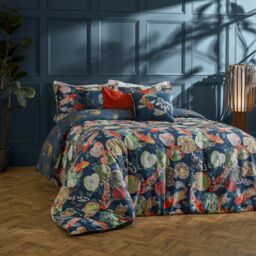Paoletti Koi Pond Reversible Duvet Cover Set in Blue - Size: King - thumbnail 1