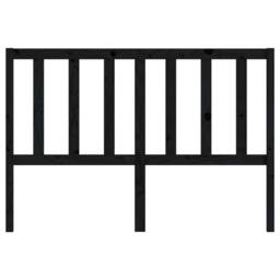 Berkfield Home Beautiful Bed Headboard Black 146x4x100 cm Solid Wood Pine - Size: 146 x 4 x 100 cm - thumbnail 4