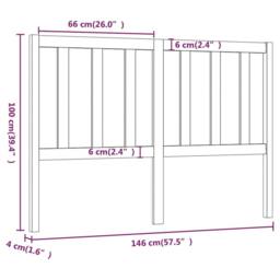 Berkfield Home Beautiful Bed Headboard Black 146x4x100 cm Solid Wood Pine - Size: 146 x 4 x 100 cm - thumbnail 6