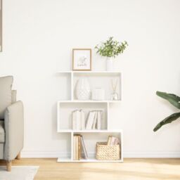 Berkfield Home Room Divider Bookcase 3-Tier White 70x24x97 cm Engineered Wood - Size: 70 x 24 x 97 cm - thumbnail 3