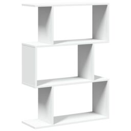 Berkfield Home Room Divider Bookcase 3-Tier White 70x24x97 cm Engineered Wood - Size: 70 x 24 x 97 cm - thumbnail 2
