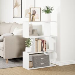 Berkfield Home Room Divider Bookcase 3-Tier White 70x24x97 cm Engineered Wood - Size: 70 x 24 x 97 cm - thumbnail 4
