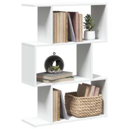 Berkfield Home Room Divider Bookcase 3-Tier White 70x24x97 cm Engineered Wood - Size: 70 x 24 x 97 cm - thumbnail 1