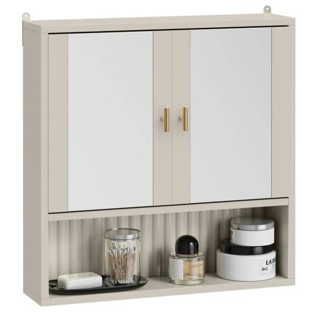 SPETLEK Bathroom Mirror Cabinet Wall Mounted, Stone 2 Door - image 1