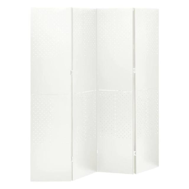 Berkfield Home 4-Panel Room Divider White 160x180 cm Steel - image 1