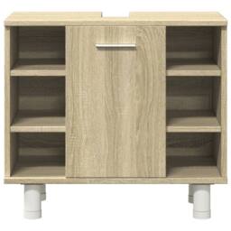 Berkfield Home Suitable 3 Piece Bathroom Furniture set Sonoma Oak Engineered Wood in Light Tan - thumbnail 9