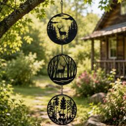 Marco Paul Hanging Garden Tree Decoration - Stag in Black - thumbnail 4