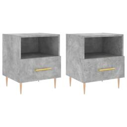 Berkfield Home Modern Bedside Cabinets 2 pcs Concrete Grey 40x35x47.5 cm Enginee - thumbnail 3
