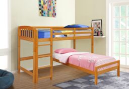Comfy Living Ltd 3ft Wooden Combination Bunk Bed in Light Brown - Size: Single - thumbnail 2