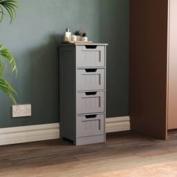 HD Designs Priano 4 Drawer Freestanding Unit Bathroom Storage 810 x 300 x 300 mm in Dark Grey - thumbnail 9