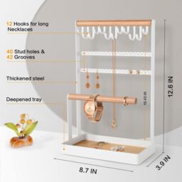 Xample 5 Tier display Jewelry Organizer Necklace Earring Bracelet Stand in White - thumbnail 9