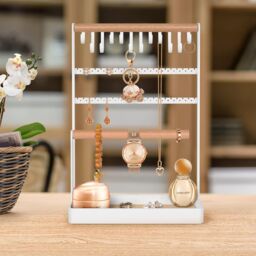 Xample 5 Tier display Jewelry Organizer Necklace Earring Bracelet Stand in White - thumbnail 4