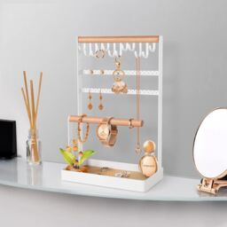 Xample 5 Tier display Jewelry Organizer Necklace Earring Bracelet Stand in White - thumbnail 2