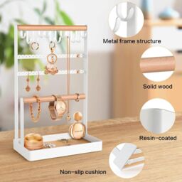 Xample 5 Tier display Jewelry Organizer Necklace Earring Bracelet Stand in White - thumbnail 7