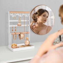 Xample 5 Tier display Jewelry Organizer Necklace Earring Bracelet Stand in White - thumbnail 6