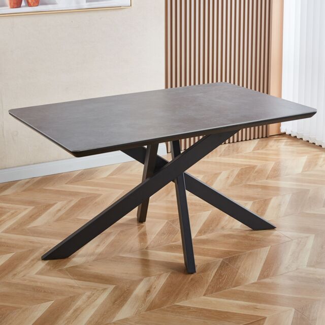 Artemis Home Farnese 140cm x 90cm Stone Dining Table in Grey - Size: 140 cm x 90 cm - image 1