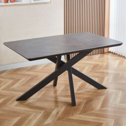 Artemis Home Farnese 140cm x 90cm Stone Dining Table in Grey - Size: 140 cm x 90 cm - thumbnail 1