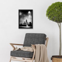 Artery8 1950s Black & White New York Rainy Mist Cityscape Artwork Framed Wall Art Print A4 - thumbnail 2