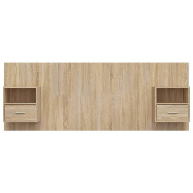 Berkfield Home Classic Bed Headboard with Cabinets Sonoma Oak Engineered Wood in Light Tan - image 1