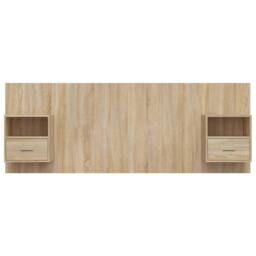 Berkfield Home Classic Bed Headboard with Cabinets Sonoma Oak Engineered Wood in Light Tan