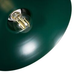 Happy Homewares Industrial Retro Designed Matt Curved Metal Ceiling Pendant Shade in Dark Green - thumbnail 3