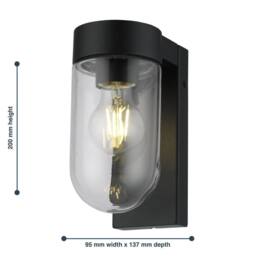 EONLION 2 Modern Outdoor Wall Lights IP44 Porch Garden Light Black - thumbnail 2