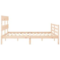 Berkfield Home Bed Frame with Headboard 160x200 cm Solid Wood in Light Oak - thumbnail 7