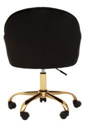 Orsina Comfortable Grey Velvet & Gold Base Home Office Chair, Ergonomic Work From Home Chair, Movable Chair in Black - thumbnail 5