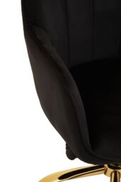 Orsina Comfortable Grey Velvet & Gold Base Home Office Chair, Ergonomic Work From Home Chair, Movable Chair in Black - thumbnail 6