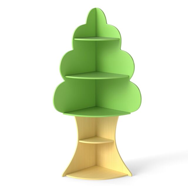 Costway Tree Bookshelf Kids 5-Tier Children Book Display Rack in Green - image 1