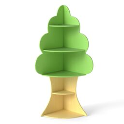 Costway Tree Bookshelf Kids 5-Tier Children Book Display Rack in Green - thumbnail 1