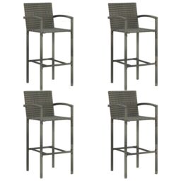 Berkfield Home 5 Piece Garden Bar Poly Rattan Grey - thumbnail 6