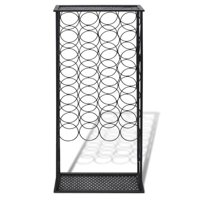 Berkfield Home Elegant Wine Rack for 28 Bottles Metal in Black - image 1