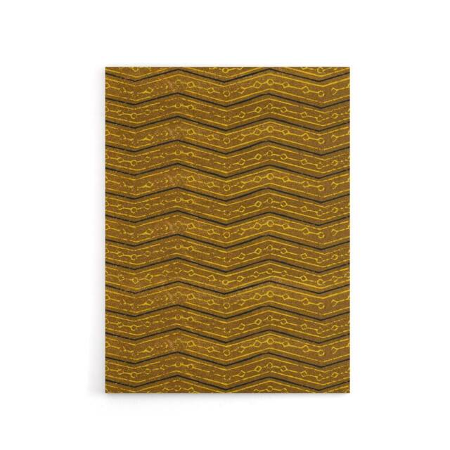 "Artery8 Zigzag Geometric Textile Pattern Canvas Wall Art Print Korin in Brown - Size: W18"" x H24""" - image 1