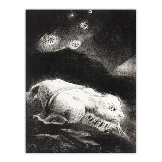 "Artery8 Life Awakening in Obscure Matter Redon Vintage Wall Art Print Poster in Black - Size: W18"" x H24""" - image 1