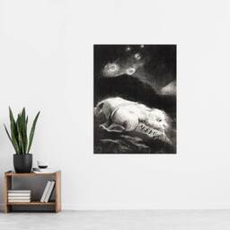 "Artery8 Life Awakening in Obscure Matter Redon Vintage Wall Art Print Poster in Black - Size: W18"" x H24""" - thumbnail 4