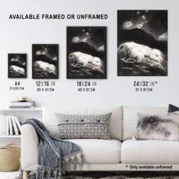 "Artery8 Life Awakening in Obscure Matter Redon Vintage Wall Art Print Poster in Black - Size: W18"" x H24""" - thumbnail 3