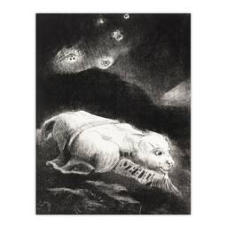 "Artery8 Life Awakening in Obscure Matter Redon Vintage Wall Art Print Poster in Black - Size: W18"" x H24""" - thumbnail 1