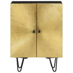 Berkfield Home Sideboard 55x30x75 cm Solid Wood Mango in Gold - Size: 55 x 30 x 75 cm - thumbnail 4