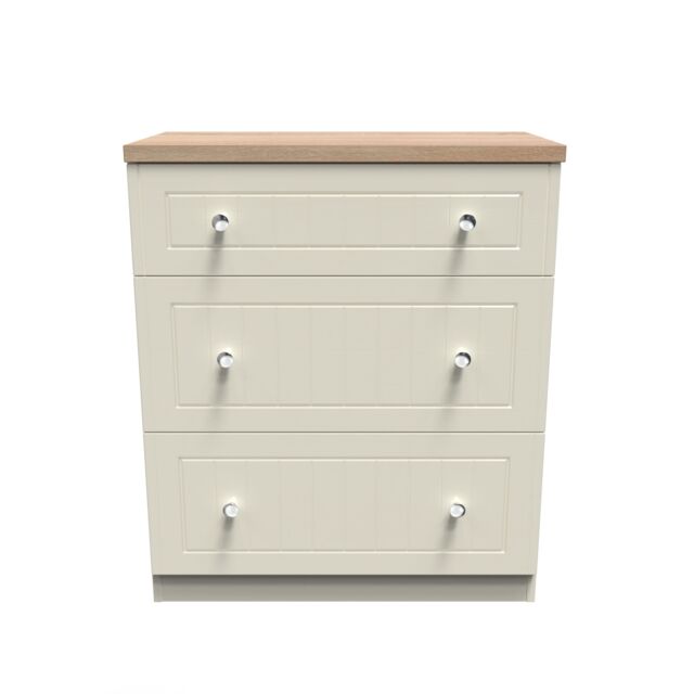 Ready Assembled 2 U Cambridge 3 Drawer Deep Chest (Ready Assembled) in Cream - image 1