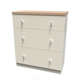 Ready Assembled 2 U Cambridge 3 Drawer Deep Chest (Ready Assembled) in Cream - thumbnail 3